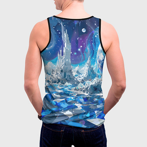 Мужская майка без рукавов Космический фантастический пейзаж / 3D-Черный – фото 4