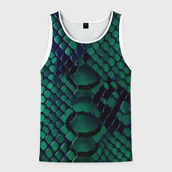 Майка-безрукавка мужская Бирюзовая змеиная кожа, цвет: 3D-белый