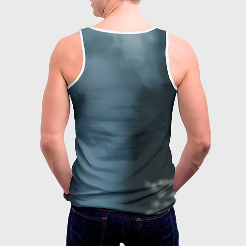 Мужская майка без рукавов Солдат волк / 3D-Белый – фото 4