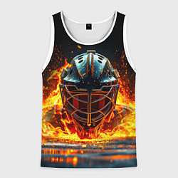 Майка-безрукавка мужская Голкипер в огне, цвет: 3D-белый