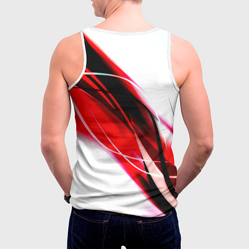 Мужская майка без рукавов Nasa абстрактные полосы / 3D-Белый – фото 4