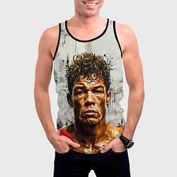 Майка-безрукавка мужская Артуро Гатти на сером, цвет: 3D-черный — фото 2