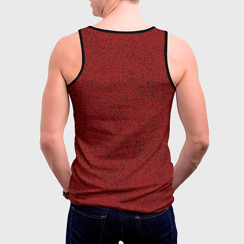 Мужская майка без рукавов Тёмный красный в крапинку / 3D-Черный – фото 4