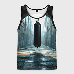 Майка-безрукавка мужская Боксерская груша на черном, цвет: 3D-черный