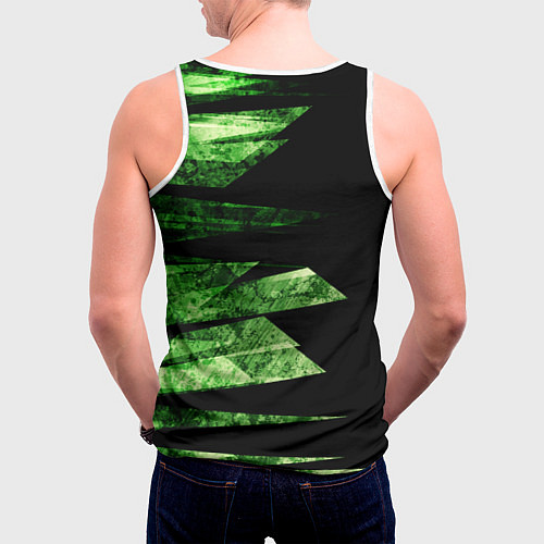 Мужская майка без рукавов Color green black / 3D-Белый – фото 4