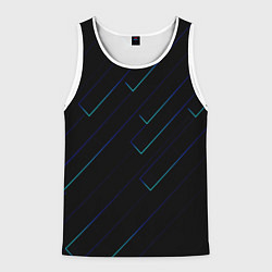 Майка-безрукавка мужская Color blue black, цвет: 3D-белый
