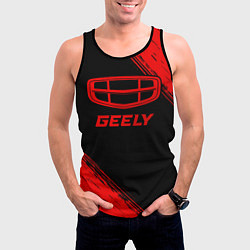 Майка-безрукавка мужская Geely - red gradient, цвет: 3D-черный — фото 2