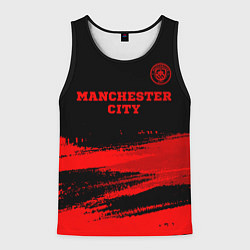 Майка-безрукавка мужская Manchester City - red gradient посередине, цвет: 3D-черный