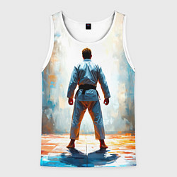 Майка-безрукавка мужская Дзюдоист, цвет: 3D-белый