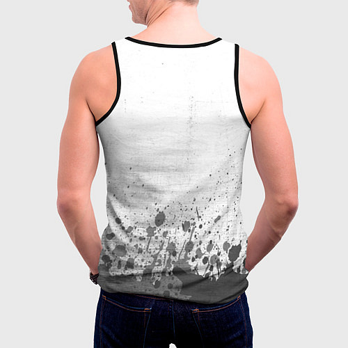 Мужская майка без рукавов Bon Jovi - white gradient посередине / 3D-Черный – фото 4