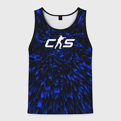 Майка-безрукавка мужская Counter-Strike 2 blue energy, цвет: 3D-черный