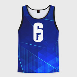 Майка-безрукавка мужская Rainbow Six blue poly, цвет: 3D-черный