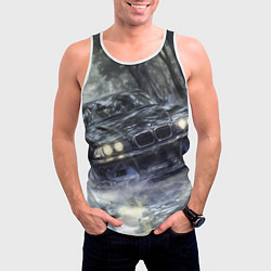 Майка-безрукавка мужская БМВ брызги из под колес, цвет: 3D-белый — фото 2