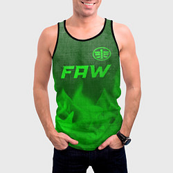 Майка-безрукавка мужская FAW - green gradient посередине, цвет: 3D-черный — фото 2