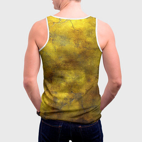 Мужская майка без рукавов Золотая ржавая текстура / 3D-Белый – фото 4