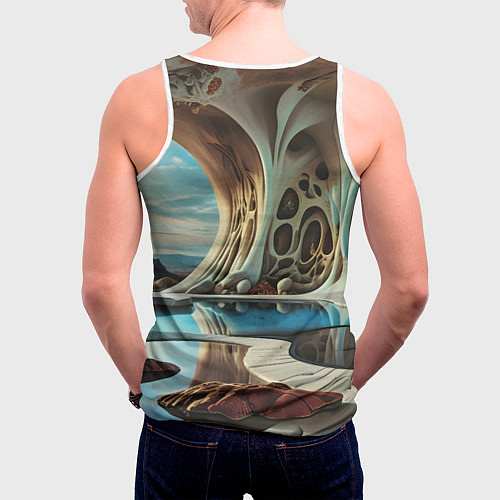 Мужская майка без рукавов Современная пещера / 3D-Белый – фото 4