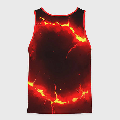 Мужская майка без рукавов Красный круг из огня текстура / 3D-Красный – фото 2