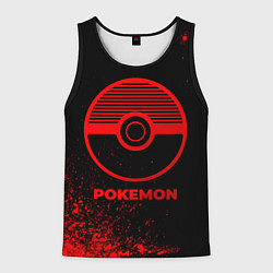 Майка-безрукавка мужская Pokemon - red gradient, цвет: 3D-черный