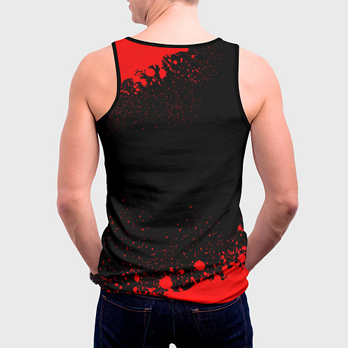 Мужская майка без рукавов Chrysler - red gradient / 3D-Черный – фото 4