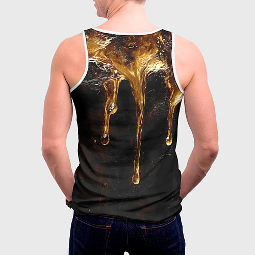 Мужская майка без рукавов Стекающий мед - текстура / 3D-Белый – фото 4