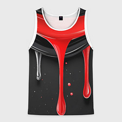 Майка-безрукавка мужская Красная и черная краска текстура, цвет: 3D-белый