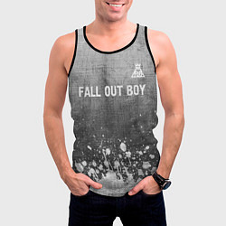 Майка-безрукавка мужская Fall Out Boy - grey gradient посередине, цвет: 3D-черный — фото 2