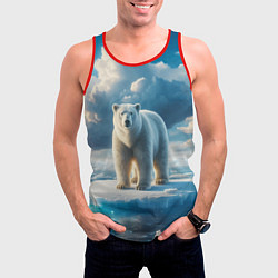 Майка-безрукавка мужская Полярный медведь на льдине, цвет: 3D-красный — фото 2