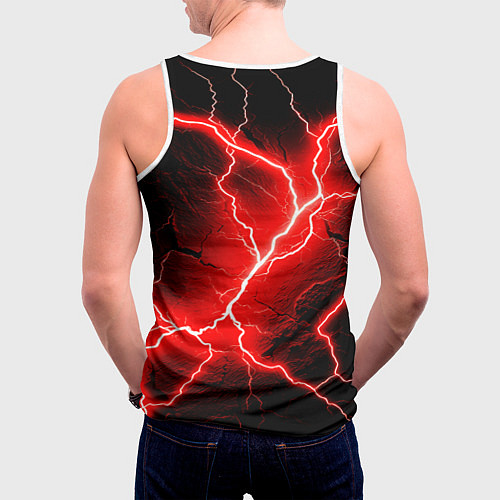 Мужская майка без рукавов Lightning / 3D-Белый – фото 4