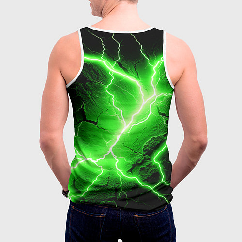 Мужская майка без рукавов Color green black / 3D-Белый – фото 4