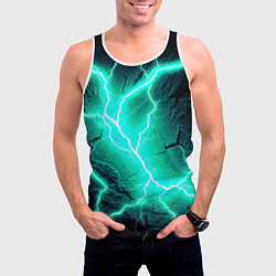 Майка-безрукавка мужская Color light blue black, цвет: 3D-белый — фото 2