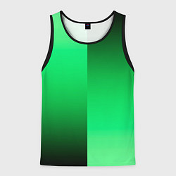 Майка-безрукавка мужская Чёрно-зелёный градиент пополам, цвет: 3D-черный