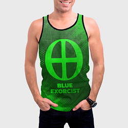Майка-безрукавка мужская Blue Exorcist - green gradient, цвет: 3D-черный — фото 2
