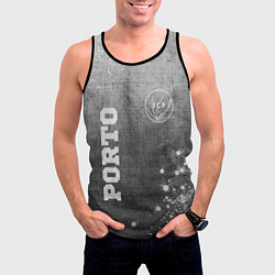 Майка-безрукавка мужская Porto - grey gradient вертикально, цвет: 3D-черный — фото 2