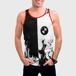 Майка-безрукавка мужская BMW black fire, цвет: 3D-красный — фото 2