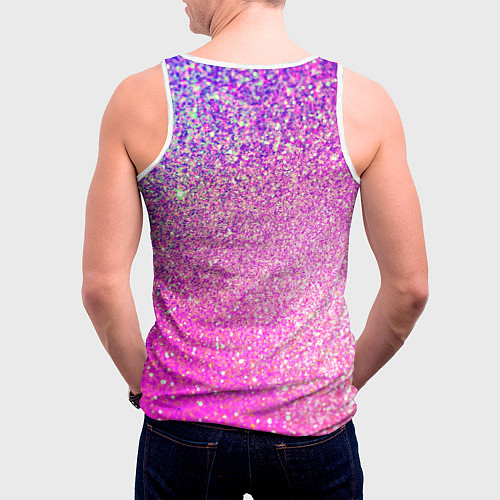 Мужская майка без рукавов Inzoi лого и розовые блестки / 3D-Белый – фото 4