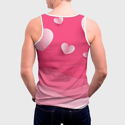 Мужская майка без рукавов Inzoi розовые сердечки / 3D-Белый – фото 4