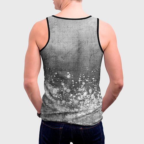 Мужская майка без рукавов PSG - grey gradient посередине / 3D-Черный – фото 4