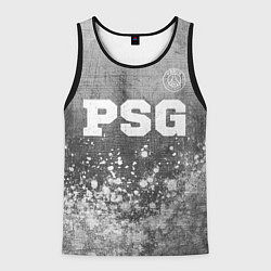 Майка-безрукавка мужская PSG - grey gradient посередине, цвет: 3D-черный