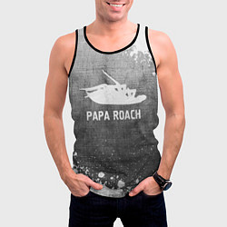 Майка-безрукавка мужская Papa Roach - grey gradient, цвет: 3D-черный — фото 2