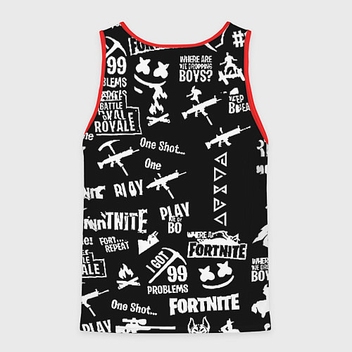 Мужская майка без рукавов Черно белые логотипы игр / 3D-Красный – фото 2