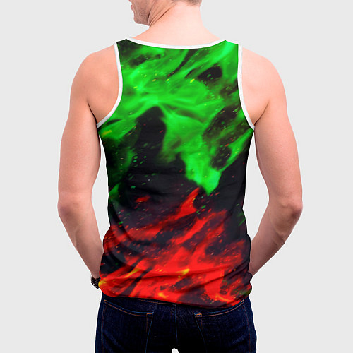Мужская майка без рукавов Monster energy огонь лого / 3D-Белый – фото 4