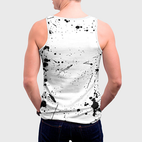 Мужская майка без рукавов Monster energy брызги красок / 3D-Белый – фото 4