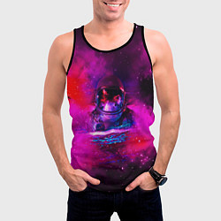 Майка-безрукавка мужская Космонавт в космическом море, цвет: 3D-черный — фото 2