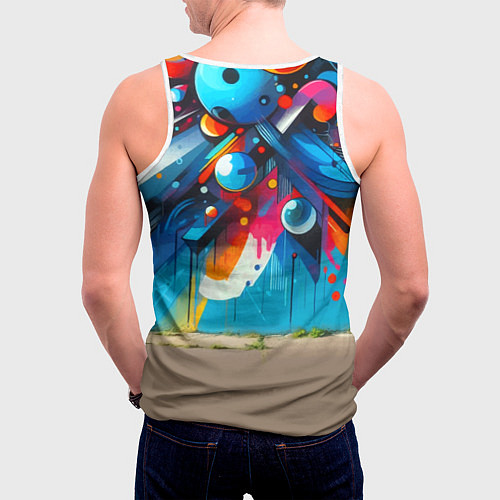 Мужская майка без рукавов Tom and Jerry - cyberpunk graffiti fantasy / 3D-Белый – фото 4
