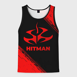 Мужская майка без рукавов Hitman - red gradient