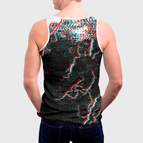 Мужская майка без рукавов Quake молнии шторм глитч / 3D-Белый – фото 4
