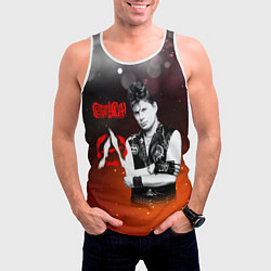 Майка-безрукавка мужская Сектор газа и знак анархии, цвет: 3D-белый — фото 2