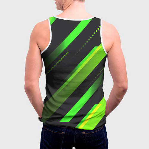 Мужская майка без рукавов Color black green / 3D-Белый – фото 4