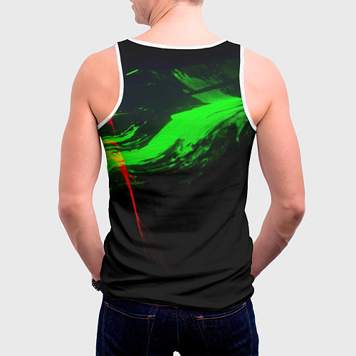 Мужская майка без рукавов Color black green red / 3D-Белый – фото 4