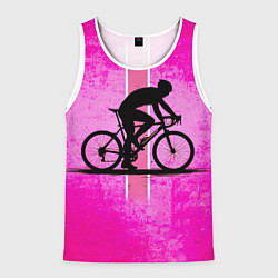 Мужская майка без рукавов Триатлонист на розовом